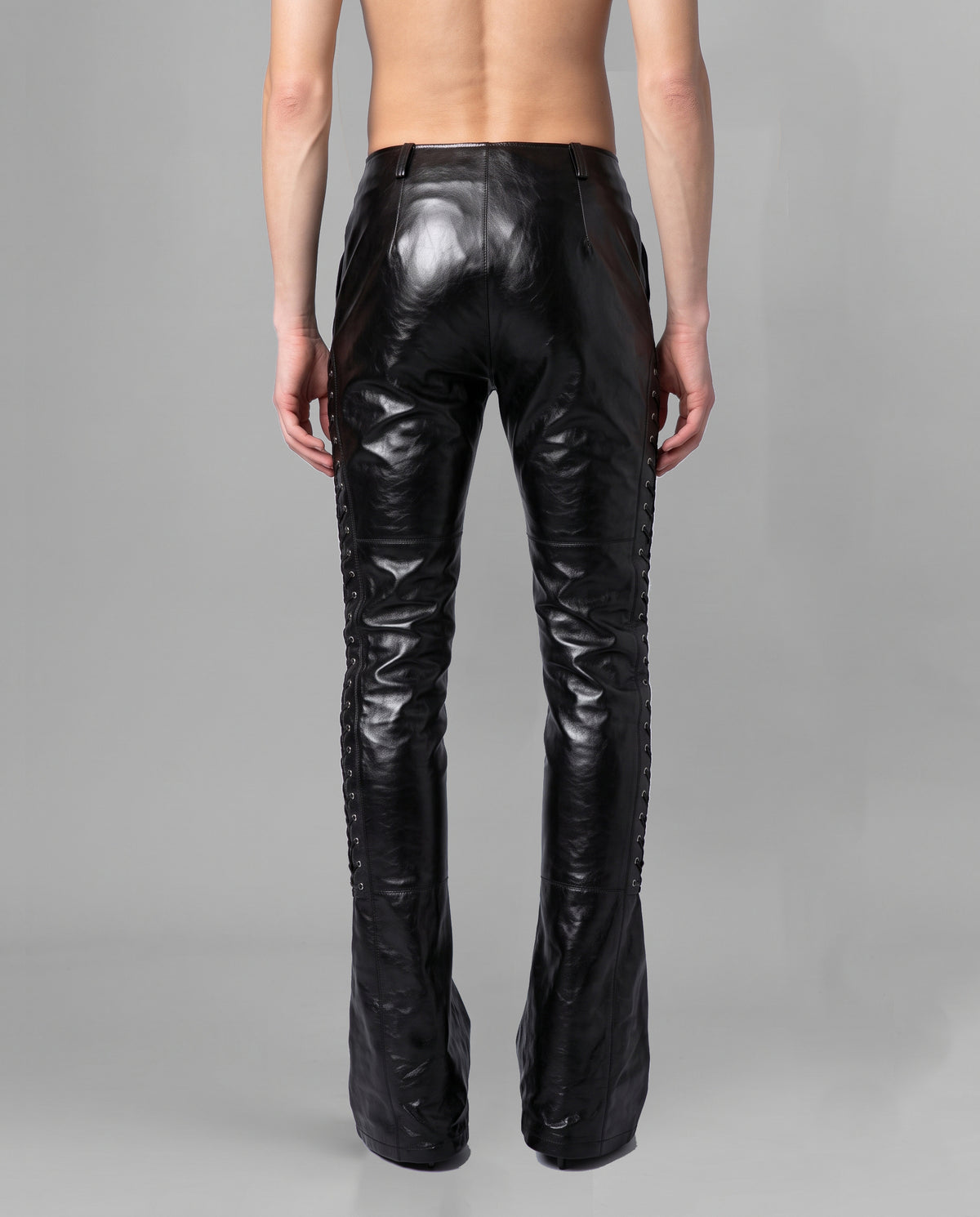 Pantaloni Lace-Up Leather