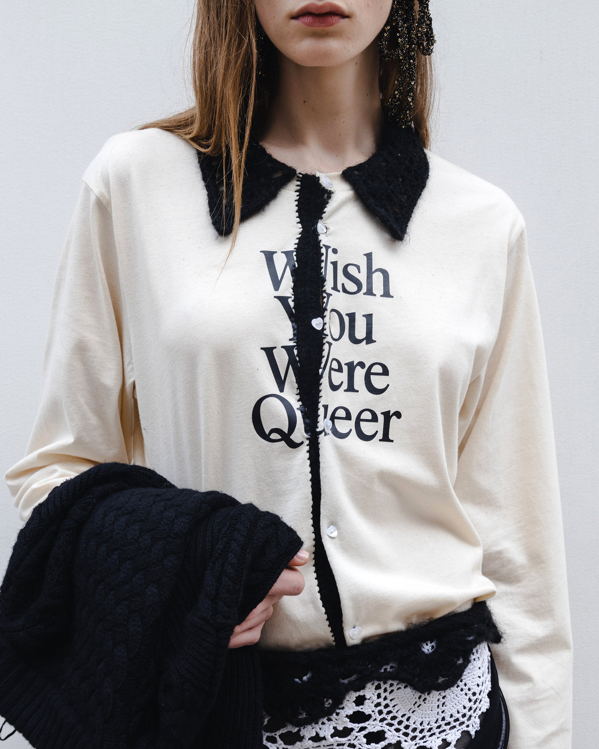 Cardigan Wish You Were Queer Crochet